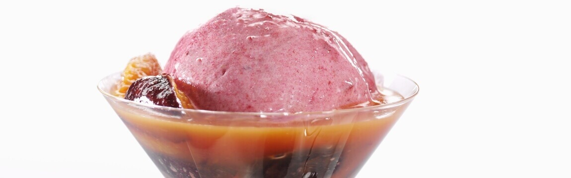 Pflaumensorbet auf Pflaumenkompott Rezept von Elbe-Obst aus dem Alten Land