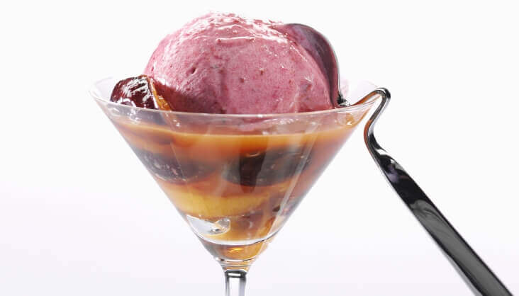 Pflaumensorbet auf Pflaumenkompott Rezept von Elbe-Obst aus dem Alten Land