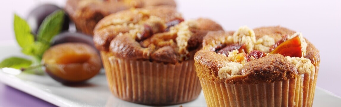 Muffins mit Pflaumen Zwetschen Rezept von Elbe-Obst aus dem Alten Land