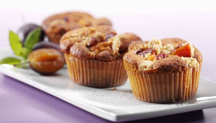 Muffins mit Pflaumen Zwetschen Rezept von Elbe-Obst aus dem Alten Land