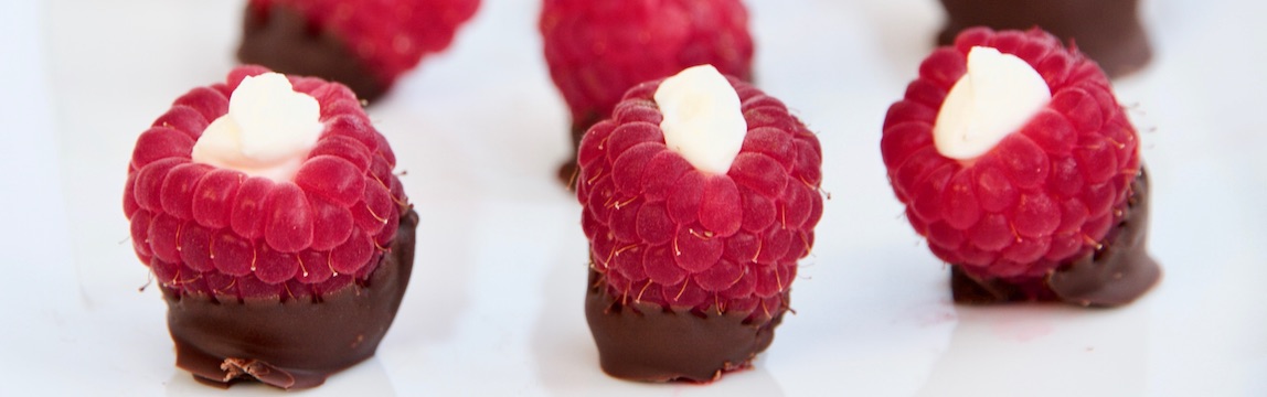 Leckere Himbeerpralinen von Elbe-Obst